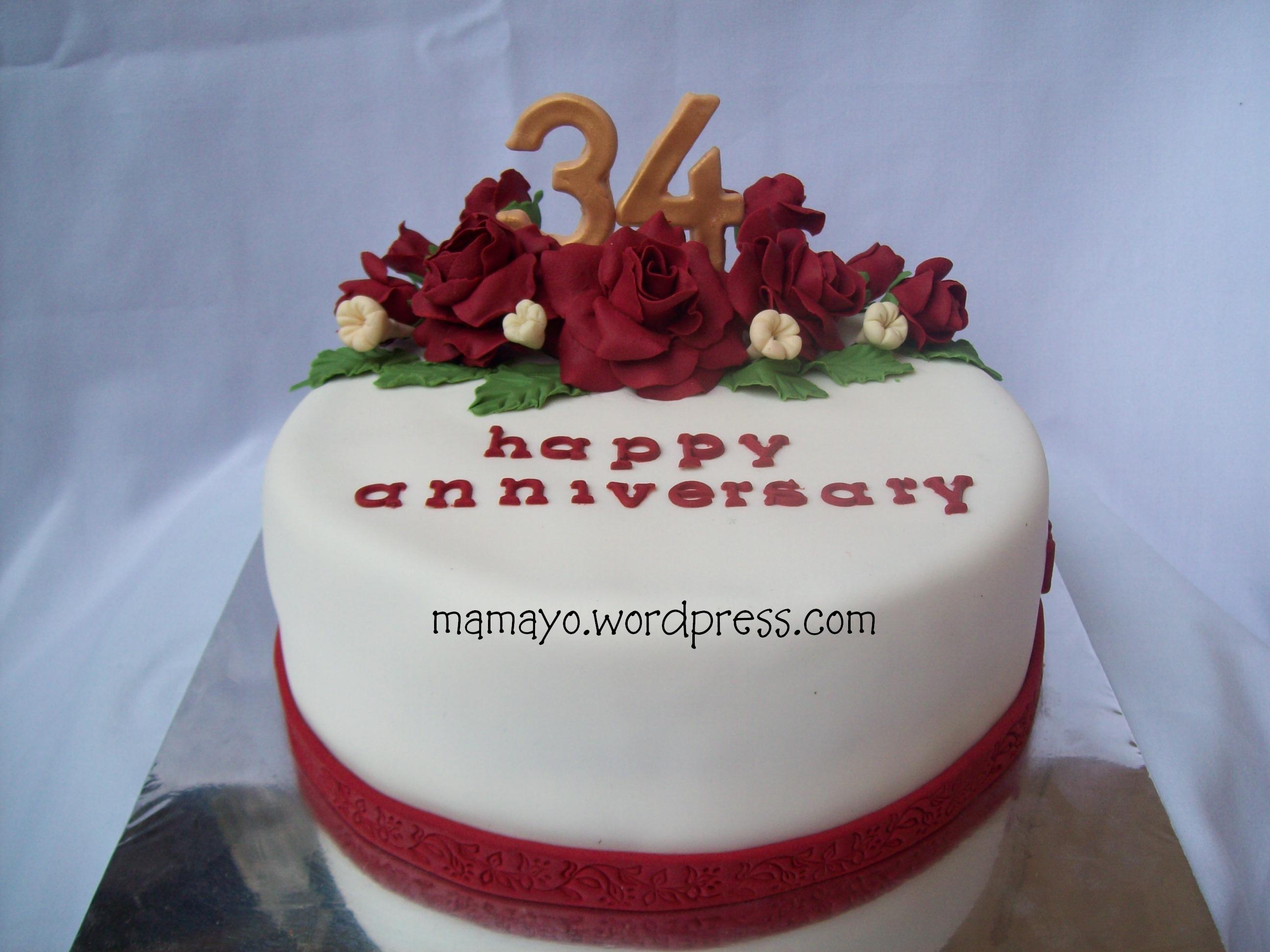 Maroon Anniversary Cake Mamayo